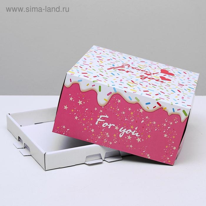 Кондитерская упаковка, короб, Кондитерская упаковка, короб, "Для тебя", 24 х 24 х 12 см, 1,5 кг