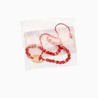 Браслет "Моана" камень пирит, длина 16 см, цв. красный