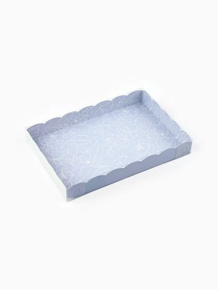 Коробка для печенья, кондитерская упаковка с пластиковой крышкой, Just for you, 22&times;15&times;3 см