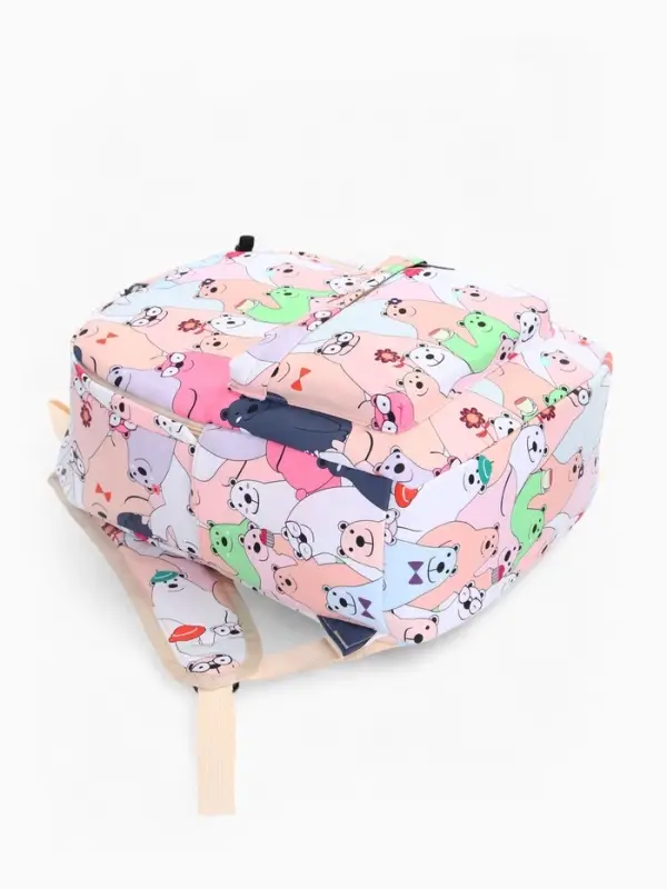 Рюкзак школьный &laquo;Мишка&raquo;, с пеналом, 29&times;12&times;41 см, разноцветный