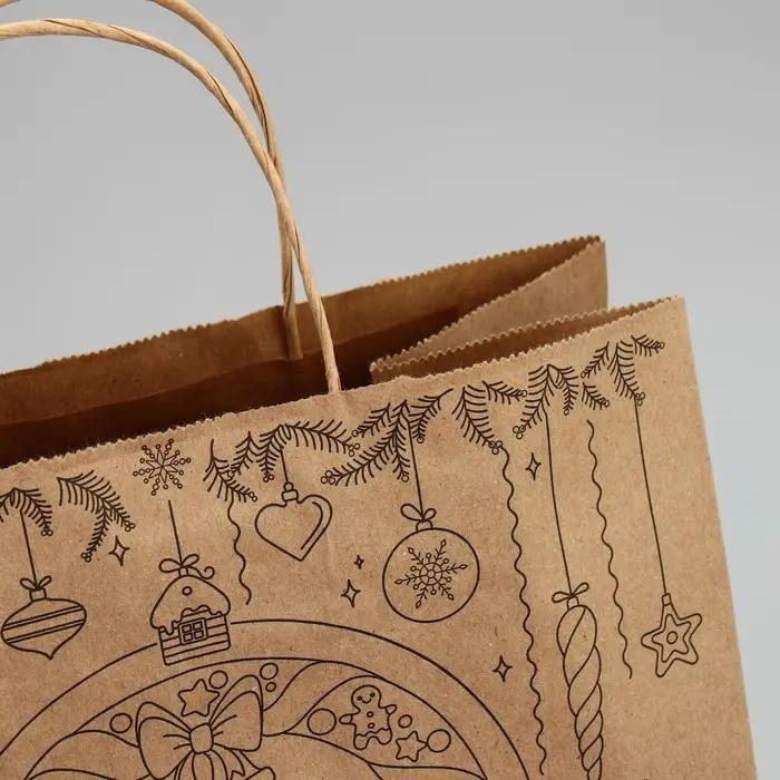 Пакет подарочный новогодний крафтовый «С Новым годом», 24 х 28 х 14 см Пакет подарочный новогодний крафтовый «С Новым годом», 24 х 28 х 14 см