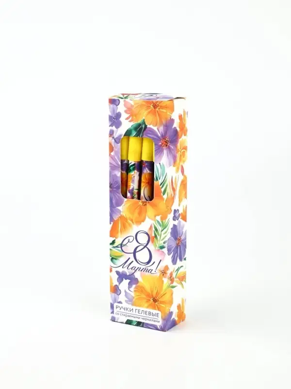 Ручка пластик пиши-стирай с колпачком Ручка пластик пиши-стирай с колпачком "С 8 Марта!", синяя паста, гелевая 0,5 мм