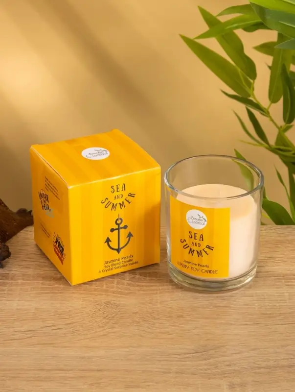 Свечас кристаллом внутри Sea and Summer Свечас кристаллом внутри Sea and Summer "Jasmine Pearls" жасмин, 120 гр