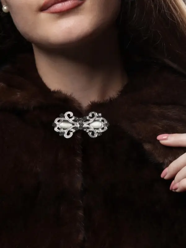 Декоративная застёжка &laquo;Узор&raquo;, 6.5&times;3.5 см, цвет белый