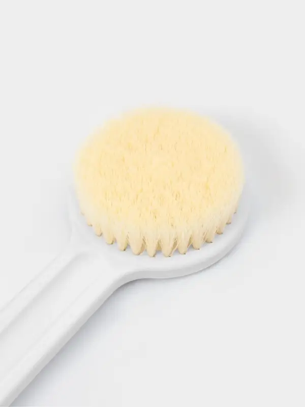 Щетка банная на ручке, массажер 35х7 см, цвет белый