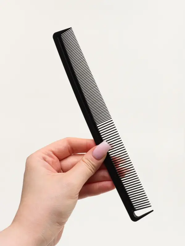 Расчёска антистатическая, комбинированная, карбон, 22.7&times;3.2 (&plusmn;1) см, чёрная