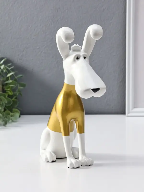 Сувенир полистоун "Пёсик в золотой кофточке" 9х22х26,5 см