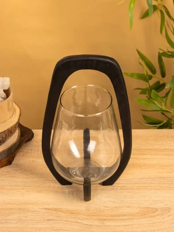 Подсвечник Подсвечник "Аура" 18х19х33 см, стекло, дерево