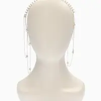 Украшение для волос "Паутина" 44см, цвет белый в серебре