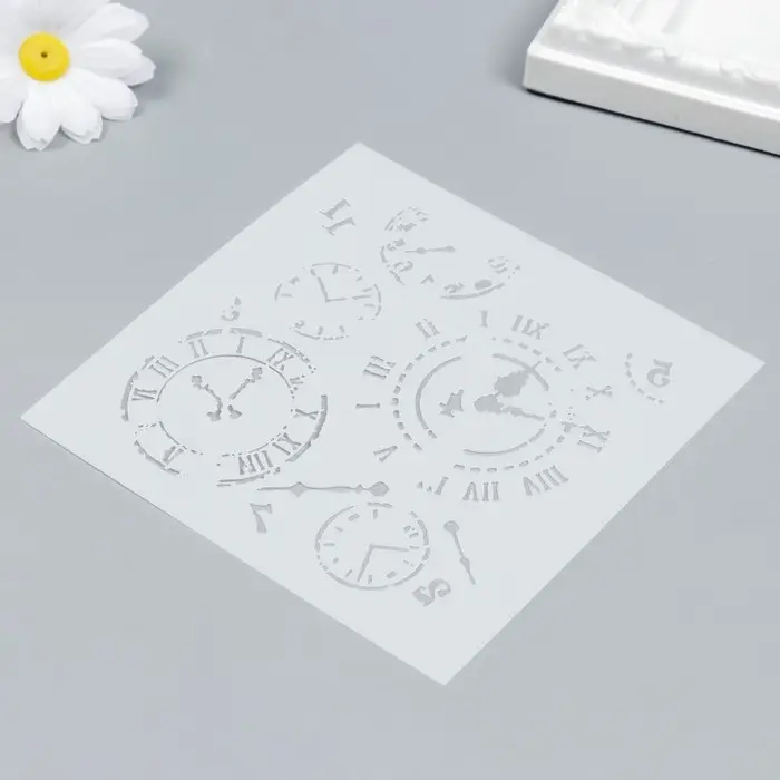 Трафарет пластик Трафарет пластик "Циферблаты" 13х13 см
