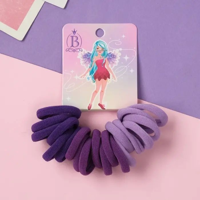 Резинка для волос  Резинка для волос "Фея Мила" (набор 20 шт) 2 см, сиреневый фиолетовый