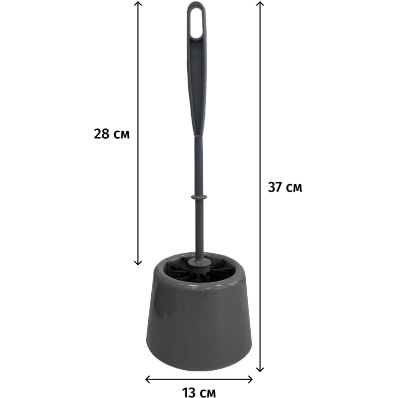 Ершик для унитаза AZUR с подставкой Мини, сер. с черн. Щетиной_ТПЦ