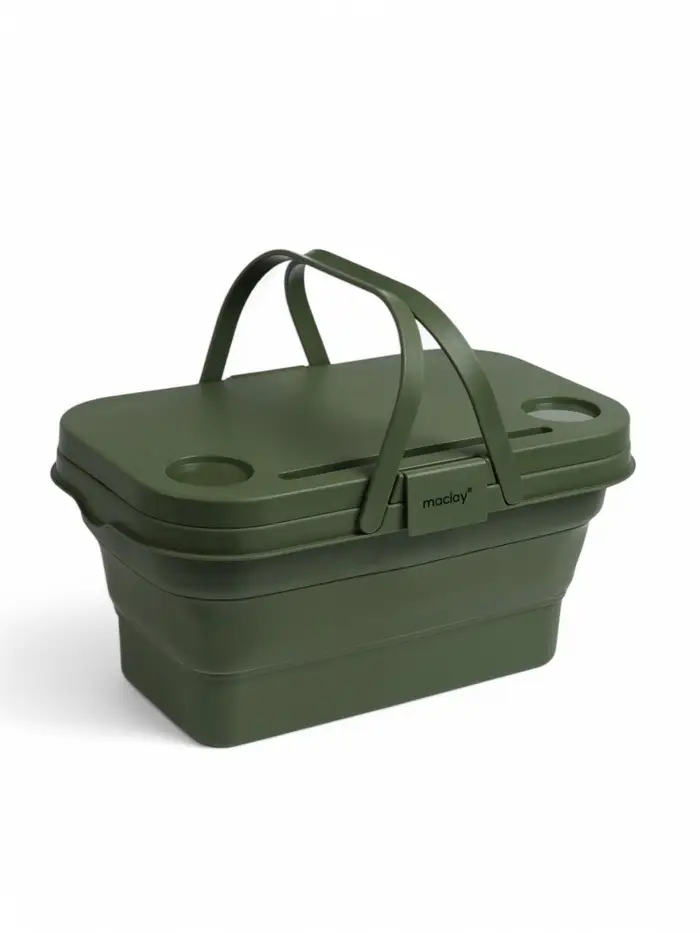 Корзина - столик maclay 2 в 1, складная, 47&times;28.5&times;23.5 см, зелёная