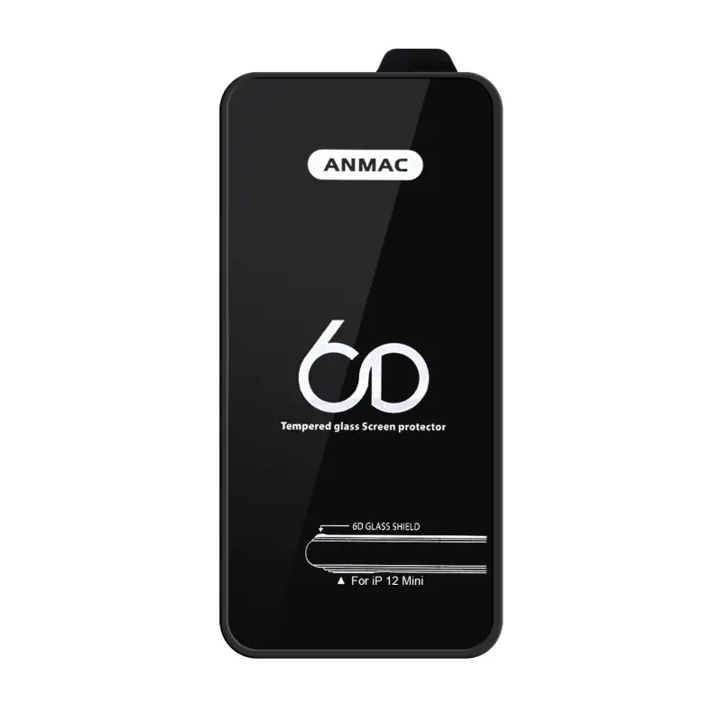 Защитное стекло для iPhone 12 Mini Anmac 6D Black без упаковки Арт. 1137159 (10 шт./уп.)