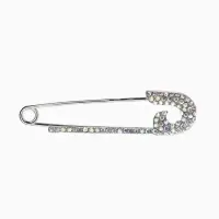 Булавка "Вензель" L=7см, цвет радужный в серебре