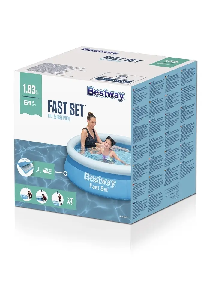Бассейн надувной Bestway Fast Set 57392, 183&times;51 см, круглый