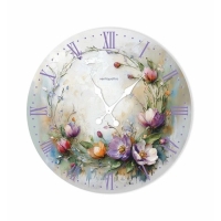 Часы настенные "Fiori", прованс, интерьерные, плавный ход, d-33,5 см, цветочный дизайн
