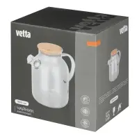 Чайник заварочный тм VETTA Эко, стекло,  бамбуковая крышка,    1800мл