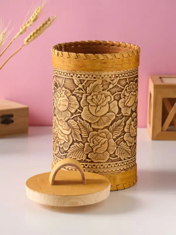 Туес &laquo;Розы&raquo;, 12х17см береста