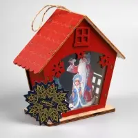 Подвеска световая &laquo;Дед Мороз и Снегурочка&raquo;, 16&times;7&times;15.5 см, 1 LED, от батареек AG10&times;3, свечение тёплое белое