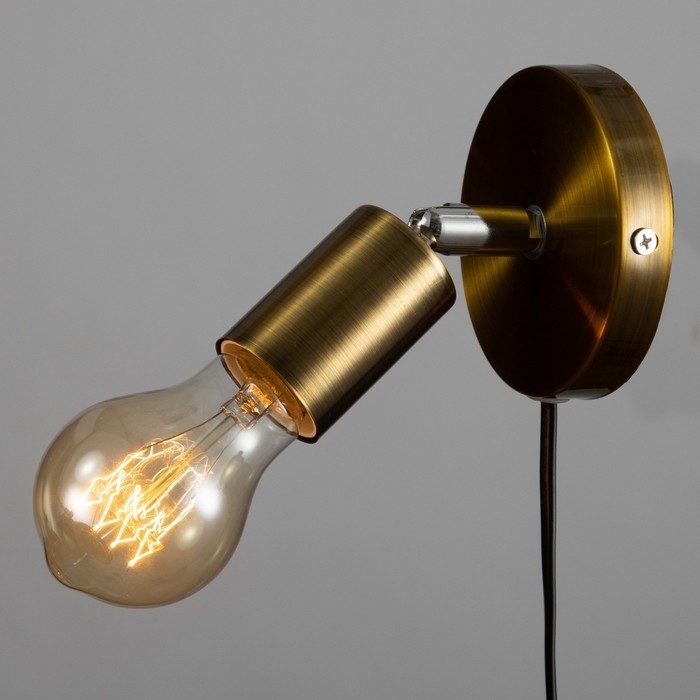 Спот Спот "Дарни" с проводом 150 м и выкл. Е27 40Вт медь 10х10х10