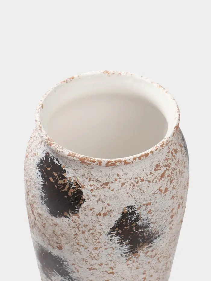 Ваза настольная керамика "Дези" 25х12 см, бело-коричневый