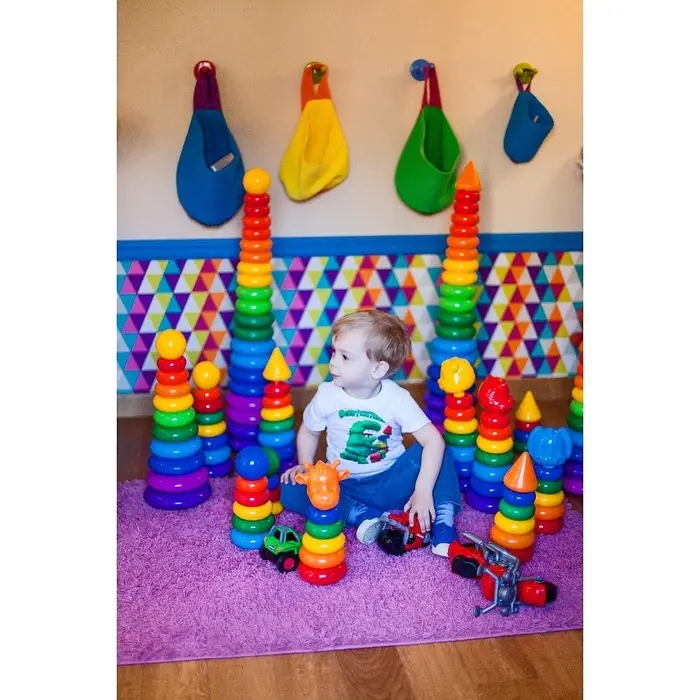 Пирамидка детская большая &laquo;Гигант&raquo;, пластик, 20 колец с шаром, 87 см