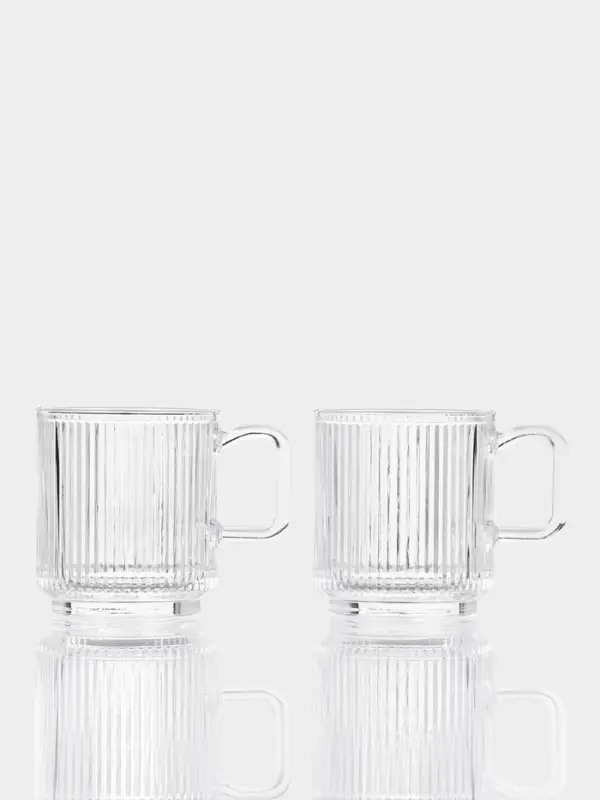 Кружка &laquo;Грани&raquo;, 350 мл, 8.5&times;9.5 см, боросиликатное стекло, прозрачная