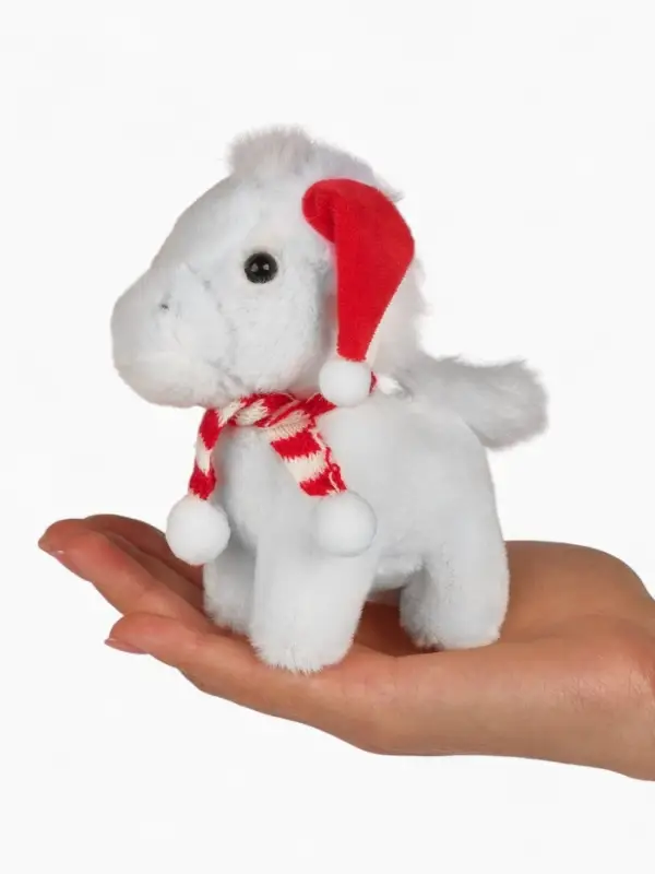 POMPOSHKI мягкая игрушка Лошадка, в шапочке, белая POMPOSHKI мягкая игрушка Лошадка, в шапочке, белая