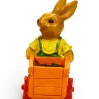 Фигурное кашпо 13 х 18 х 17см  "Заяц с тележкой"