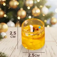 Свечи гелевые &laquo;Счастливого Нового года&raquo;, 3 шт., золотые, 2.5&times;2.5&times;2.5 см