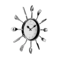 Часы настенные интерьерные &laquo;Вилки, ложки, поварешки&raquo;, серия: Кухня, бесшумные, плавный ход, 25&times;25 см, циферблат d=11 см, от батарейки 1&times;АА