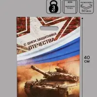 Пакет подарочный &laquo;С Днём Защитника Отечества&raquo;, полиэтиленовый с вырубной ручкой, 30&times;40 см, 50 мкм