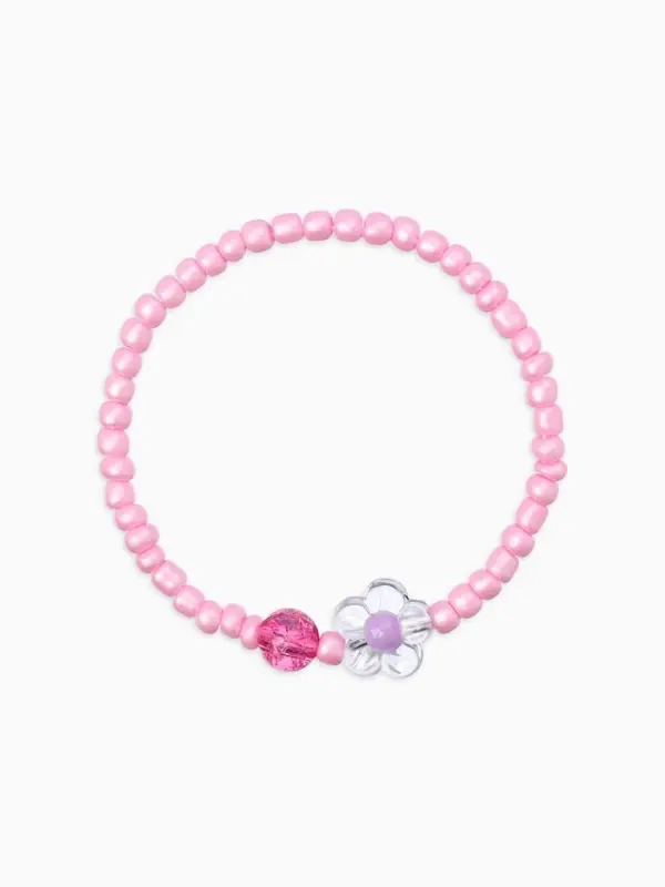 Набор детский &laquo;Выбражулька&raquo; 2 предмета: бусы, браслет,единорог, цветы, цвет розовый