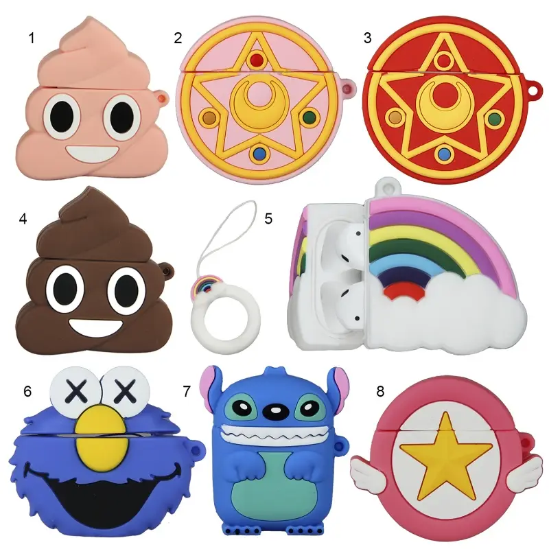 Чехол для AirPods 1/2 Silicone мультяшки With Ring