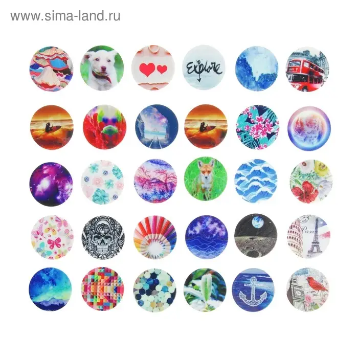 Держатель-подставка попсокет для телефона Luazon, рисунок МИКС