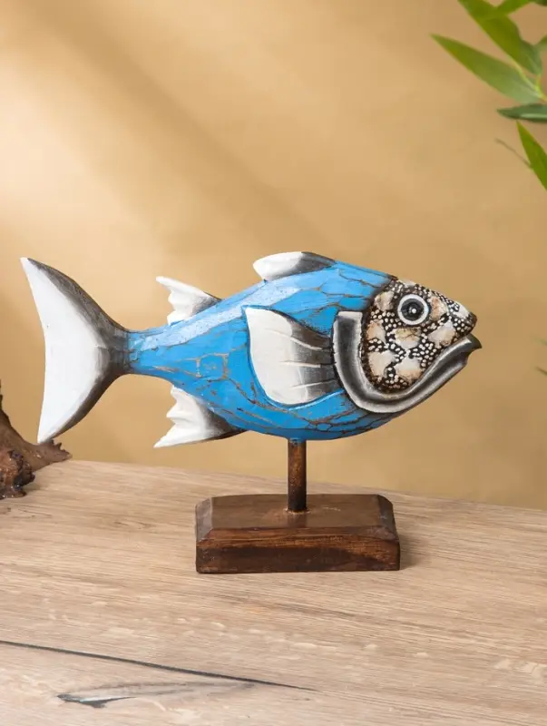 Сувенир Сувенир "Рыба" дерево 25х7х18 см, цв. бирюзовый