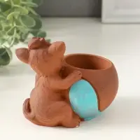 Подставка для мелочей &laquo;Собака с мячом&raquo; мультиколор, 8&times;10&times;6 см, гипс