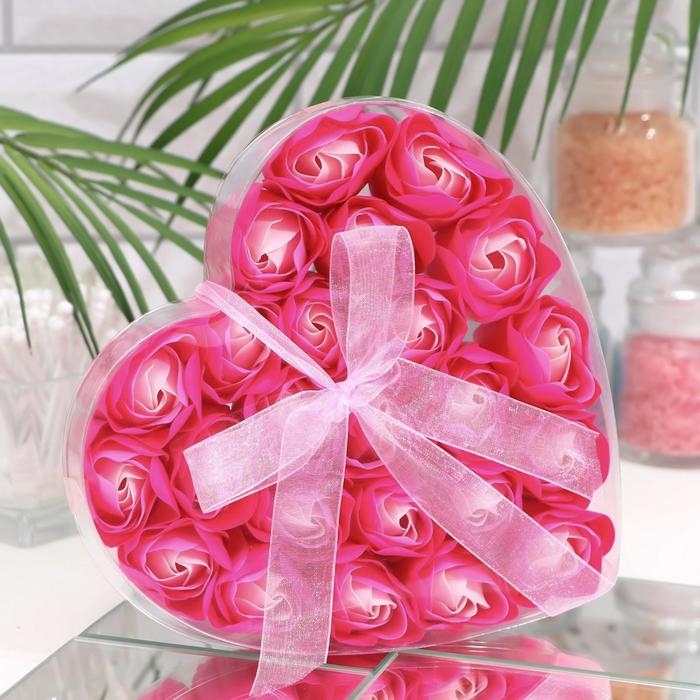 Мыльные розочки, розовая фуксия, набор 24 шт. Мыльные розочки, розовая фуксия, набор 24 шт.