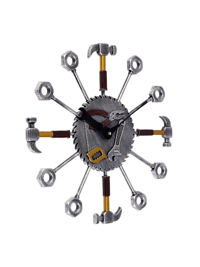 Часы настенные интерьерные &laquo;Инструменты&raquo;, бесшумные, плавный ход, d=16 см, 37&times;37 см, от батарейки 1&times;АА