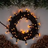 Гирлянда &laquo;Нить&raquo; 10 м, IP20, тёмная нить, 100 LED, 8 режимов, 220 В, свечение жёлтое