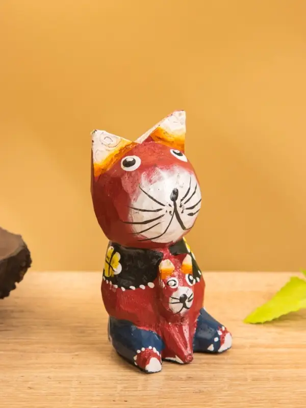 Сувенир интерьерный "Котики" 5х5х8 см, дерево, цв. бордовый