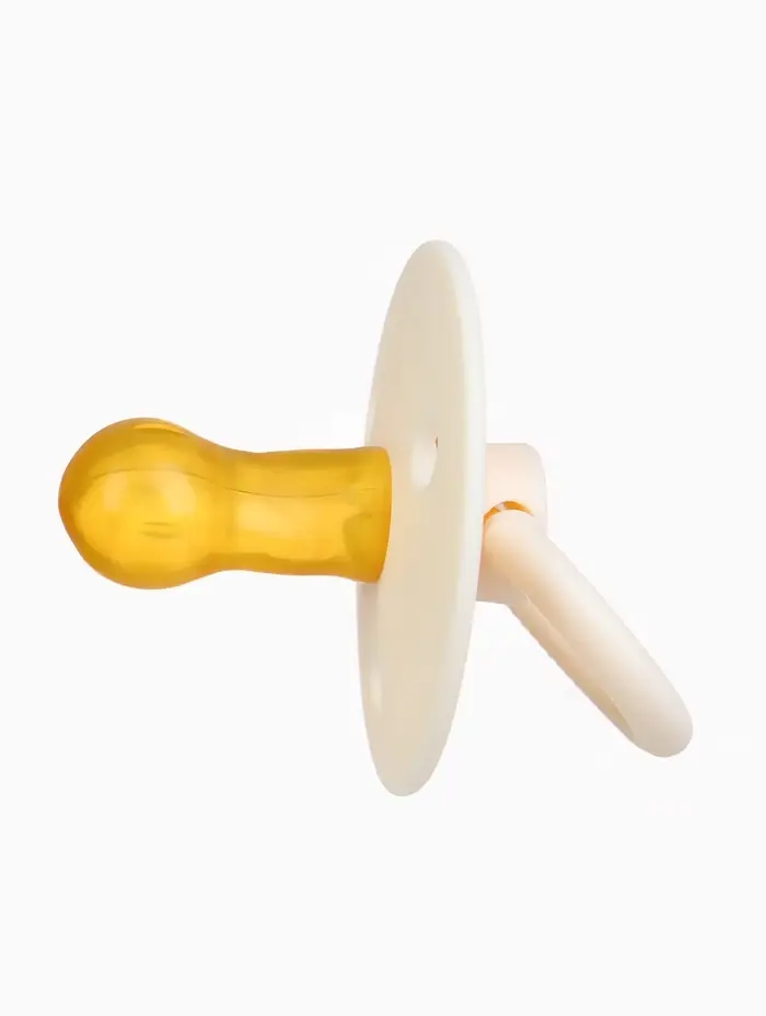 Соски-пустышки, от 0 мес., латекс, классические, в контейнере, набор из 2 шт., айвори/серо-зелёный, M&B