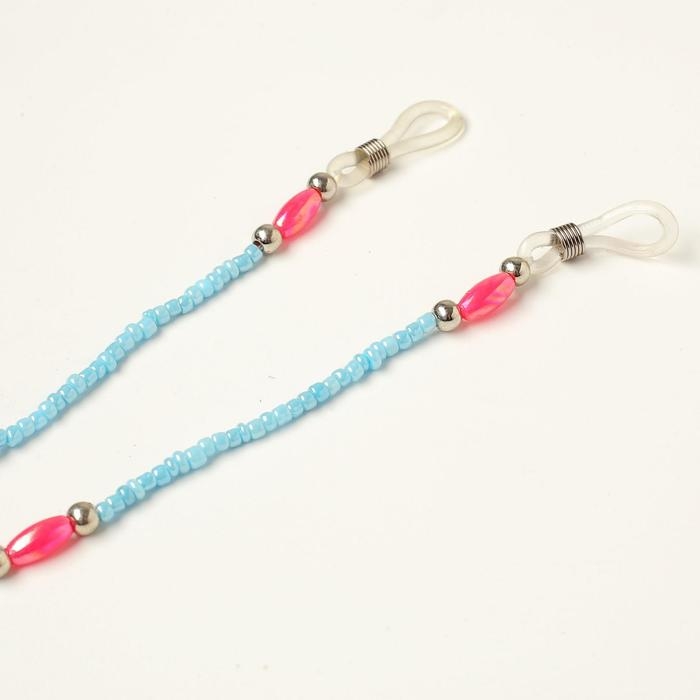 Цепочка для очков, шнурок на шею 75 см, белый с синим Цепочка для очков, шнурок на шею 75 см, белый с синим