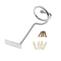 Крючок - держатель для штор на стену CAPPIO KS044, металлический, цвет хром, 2 шт Крючок - держатель для штор на стену CAPPIO KS044, металлический, цвет хром, 2 шт