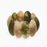 Браслет манжет акрил "Тренд", цвет бежево-злёный