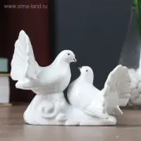 Сувенир керамика под фарфор 2 голубка 12,5*9*6 см, стразы