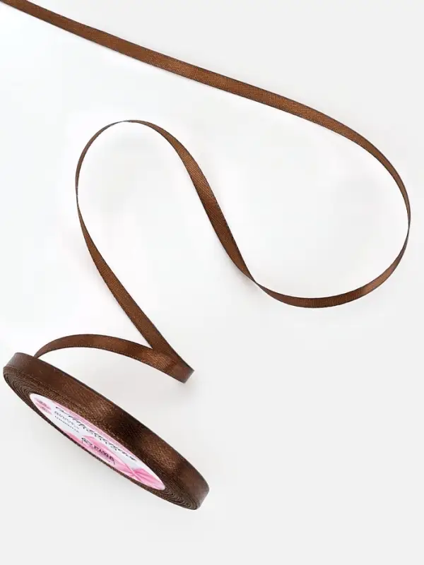 Лента атласная, 6 мм × 23 ± 1 м, цвет шоколадный №31 Лента атласная, 6 мм × 23 ± 1 м, цвет шоколадный №31