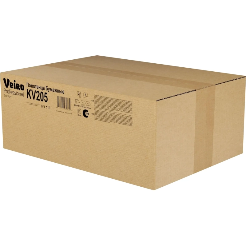 Полотенца бумажные д/дисп Veiro Prof Comf 2сл 200лx20пач/кор V-слож KV205