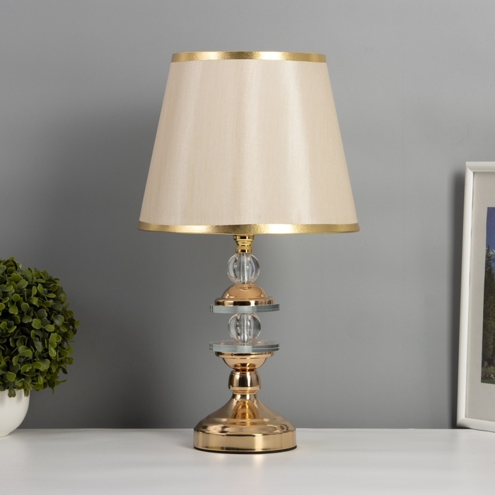 Лампа настольная Лампа настольная "Сентенция" 1х40Вт Е27+ LED подсветка 3Вт золото 25х25х45см